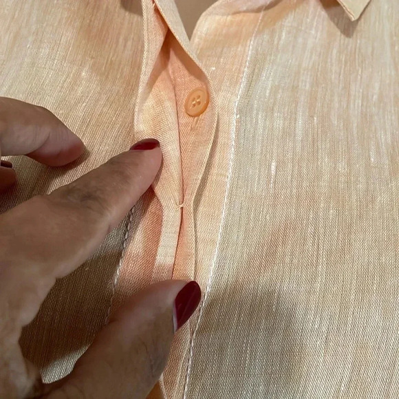 Lafayette 148 New York Peach Button-Up Blouse - Picture 8 of 16
